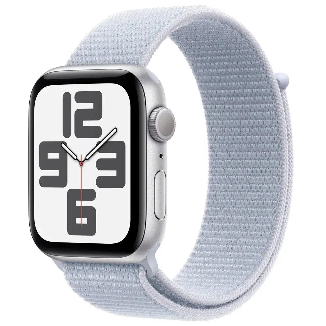 Умные часы Apple Watch Series SE 2024 Gen 2 44mm Aluminium Case, Silver/Blue Cloud Sport Loop