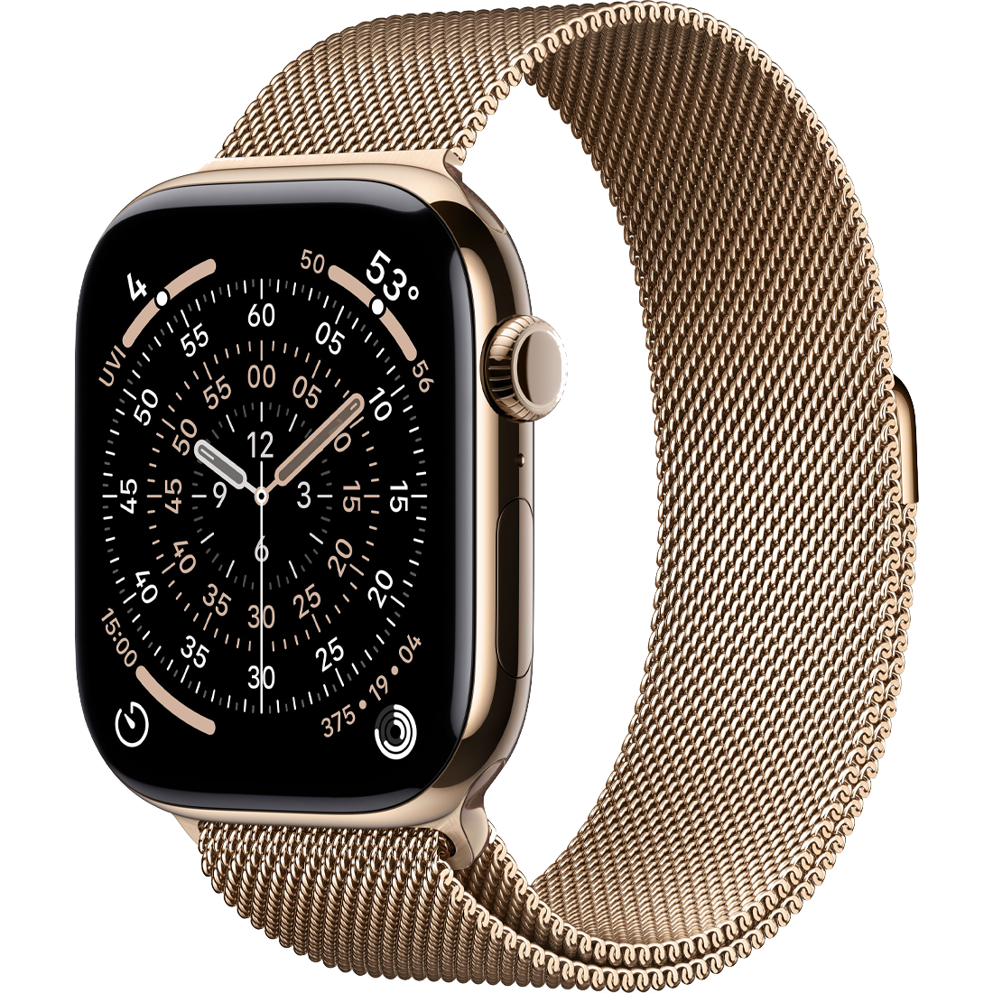 Умные часы Apple Watch Series 11 GPS + Cellular, 46mm Gold Titanium Case with Gold Milanese Loop - S/M