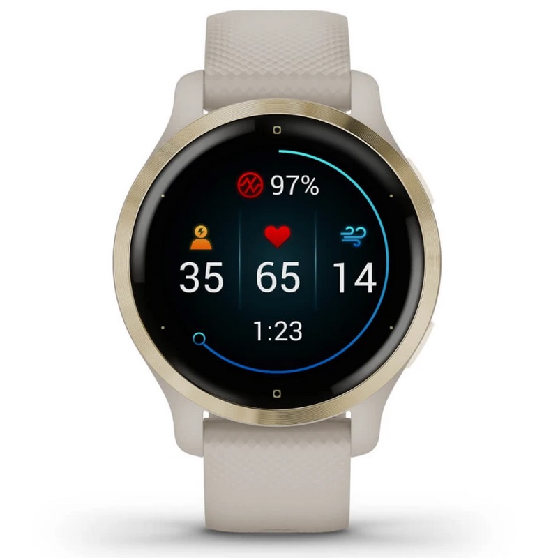 Умные часы Garmin Venu 2S Light Gold Stainless Steel Bezel with Light Sand Case and Silicone Band (010-02429-11)