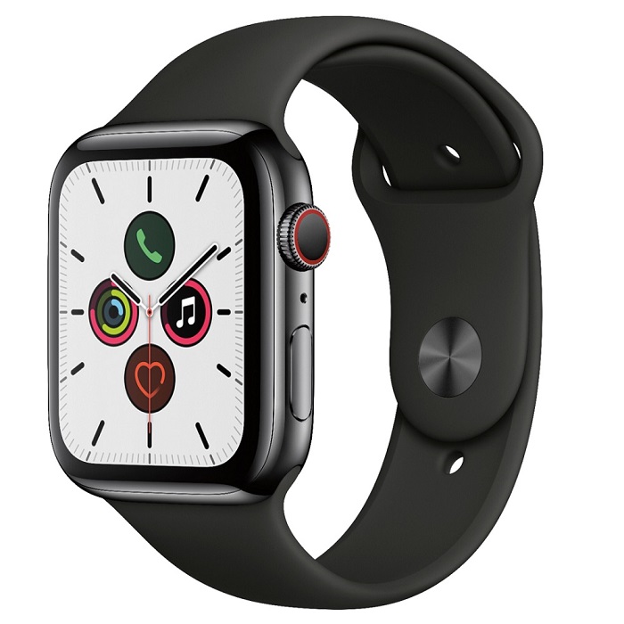 Часы Apple Watch Series 5 GPS + Cellular 44mm (MWWK2) (Space Black Stainless Steel Case with Black Sport Band)