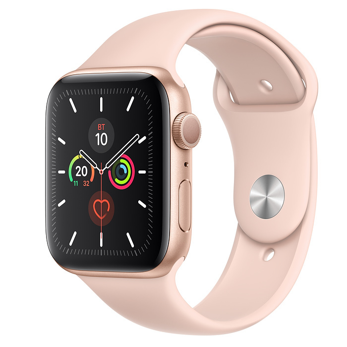 Часы Apple Watch Series 5 GPS 44mm Aluminum Case with Sport Band (MWVE2) (Gold Aluminium Case with Pink Sand Sport Band)