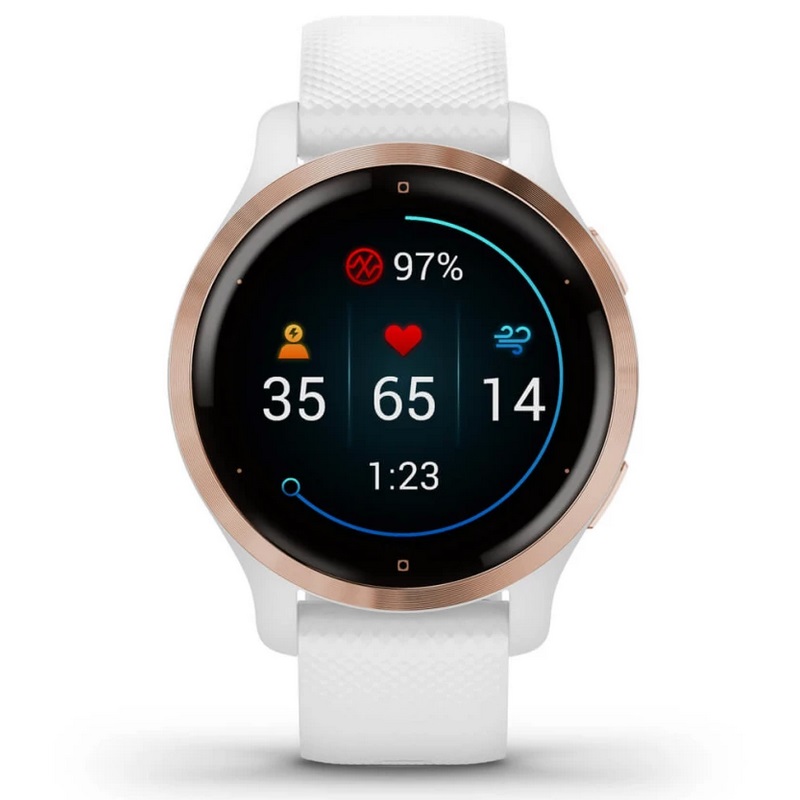 Умные часы Garmin Venu 2S Rose Gold Stainless Steel Bezel with White Case and Silicone Band (010-02429-13)
