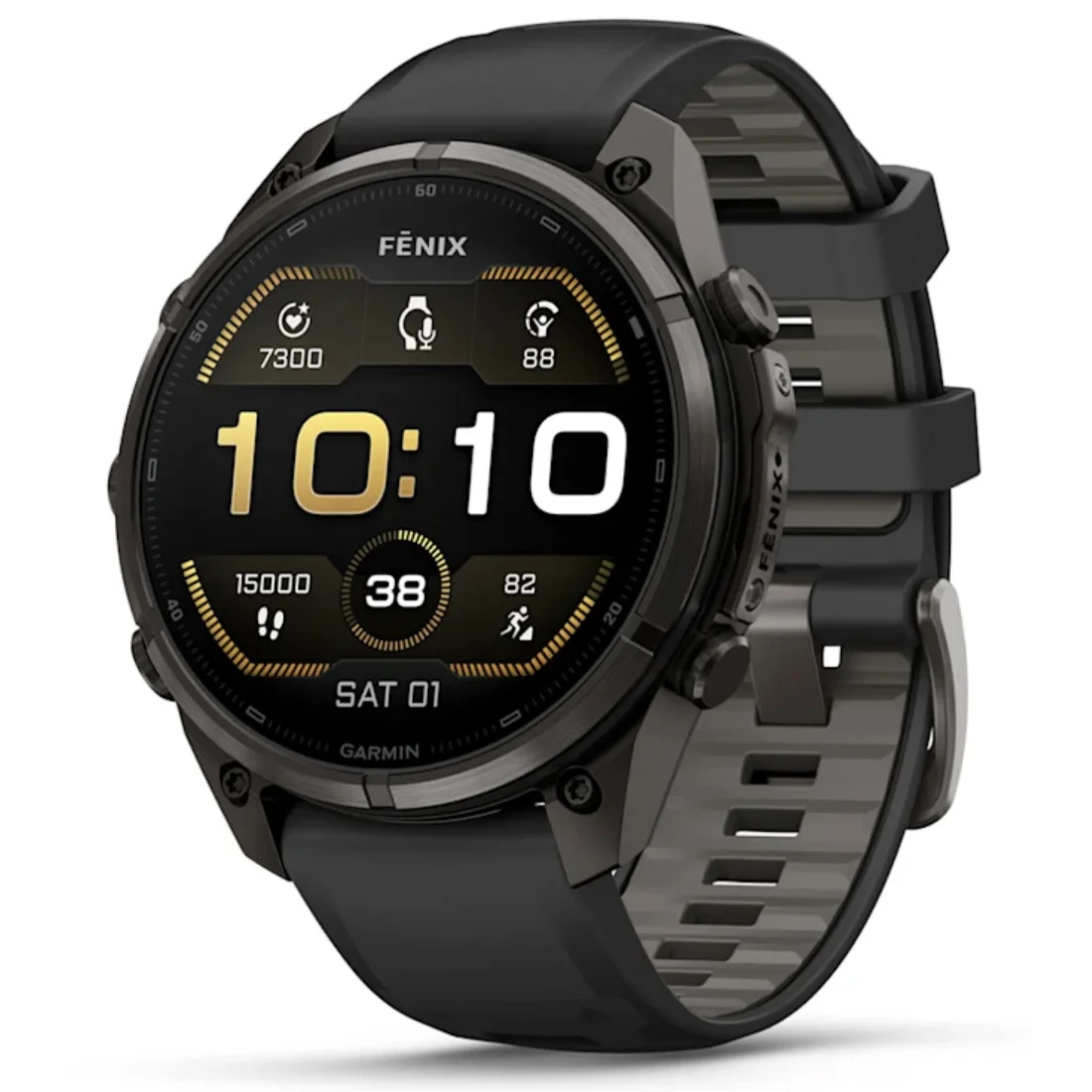 Умные часы Garmin fenix 9 Pro - 47mm Carbon Gray DLC Titanium with Black/Pebble Grey Silicone Band (010-04336-16)