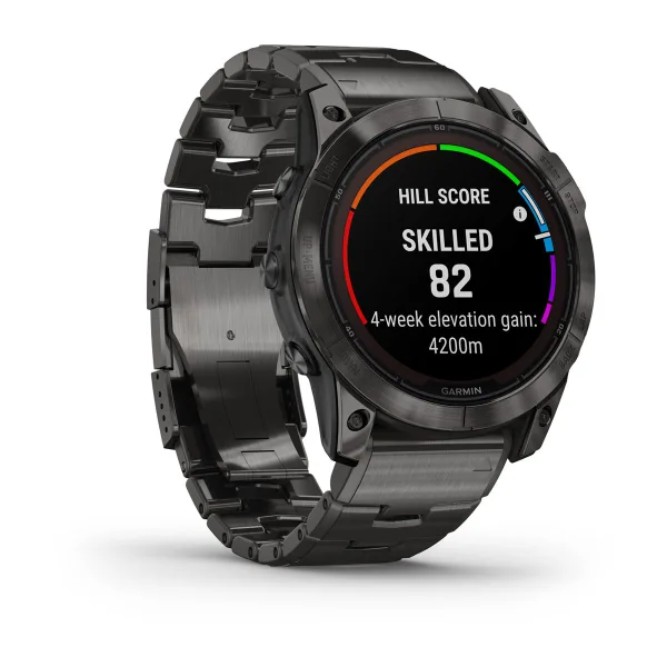 Умные часы Garmin fenix 7X Pro – Sapphire Solar Edition Carbon Gray DLC Titanium with Vented Titanium Bracelet (010-02778-30)