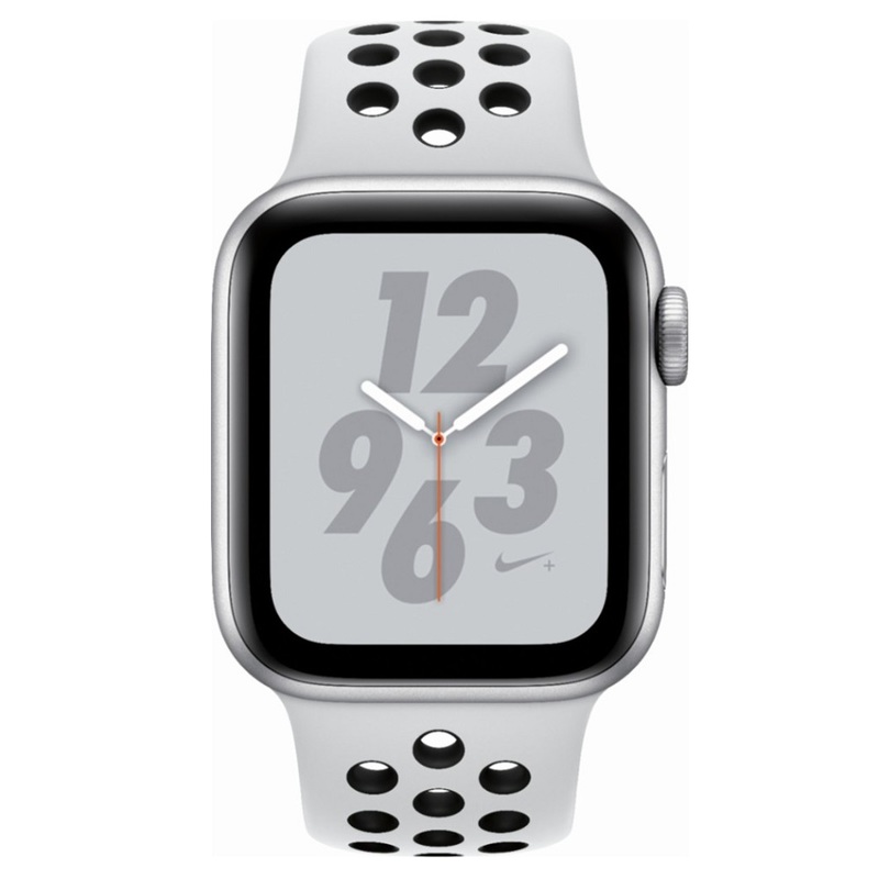 Часы Apple Watch Series 4 GPS 40mm (Silver Aluminum Case with Pure Platinum/Black Nike Sport Band) (MU6H2RU/A)