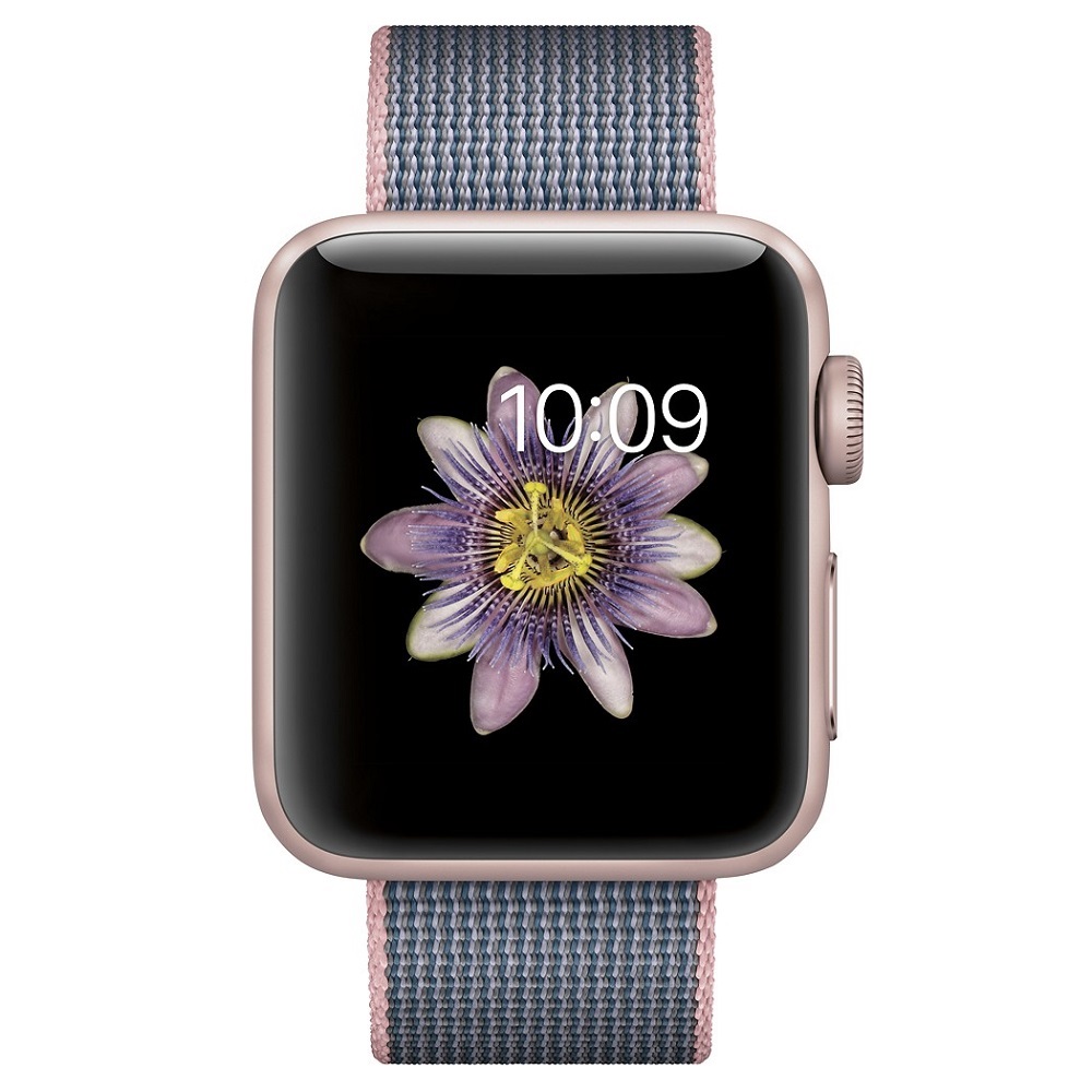Часы Apple Watch Series 2 38mm (Rose Gold Aluminum Case with Light Pink/Midnight Blue Woven Nylon)