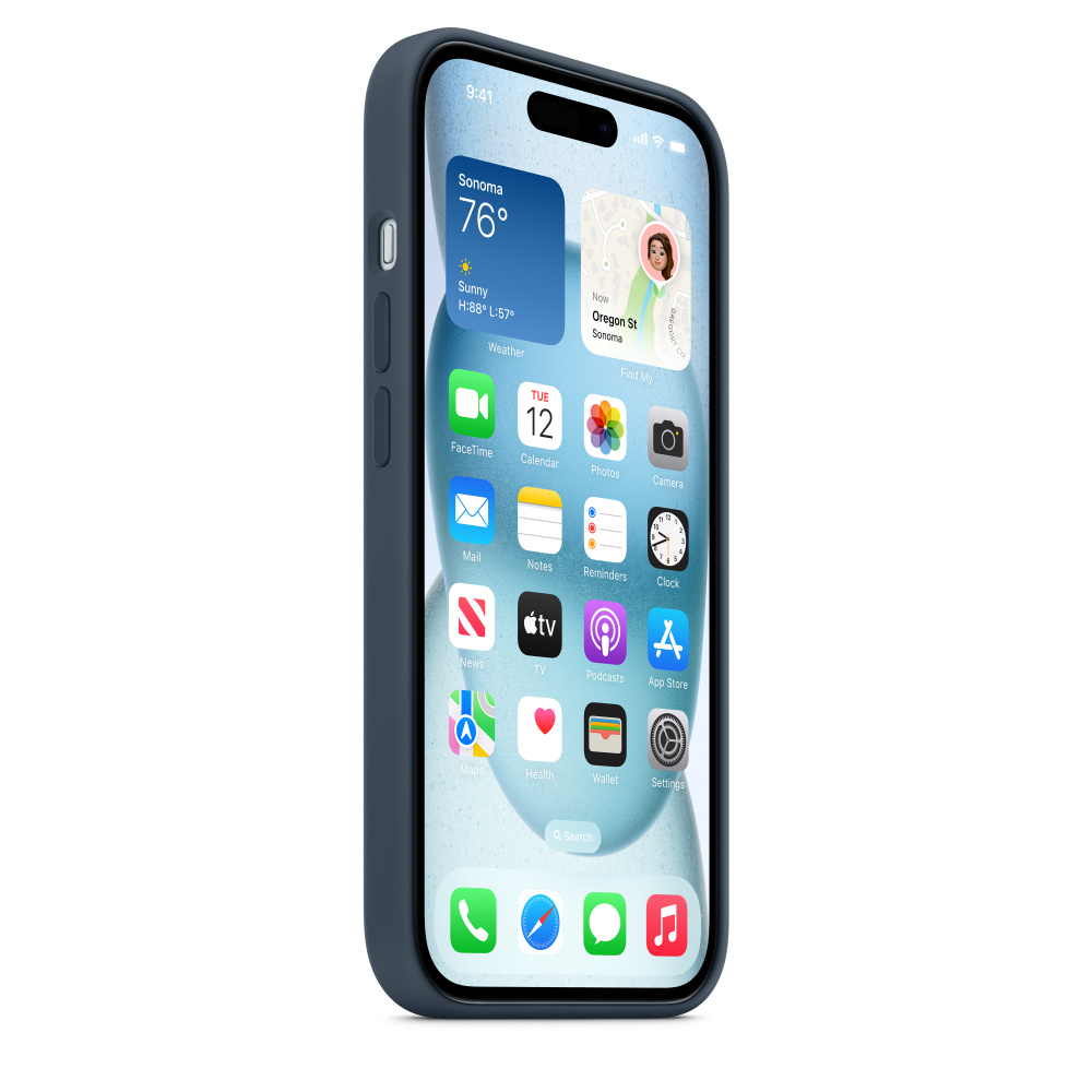 Силиконовый чехол Naturally Silicone Case with MagSafe Storm Blue для iPhone 15