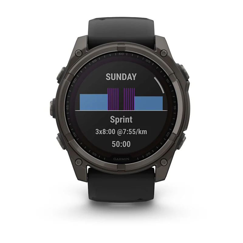 Умные часы Garmin fenix 8 – 51 mm Solar Sapphire carbon gray DLC titanium with black/pebble gray silicone (010-02907-11)