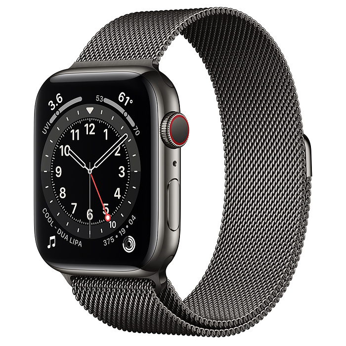 Часы Apple Watch Series 6 GPS + Cellular 44mm (M07R3) (Graphite Stainless Steel Case with Graphite Milanese Loop)