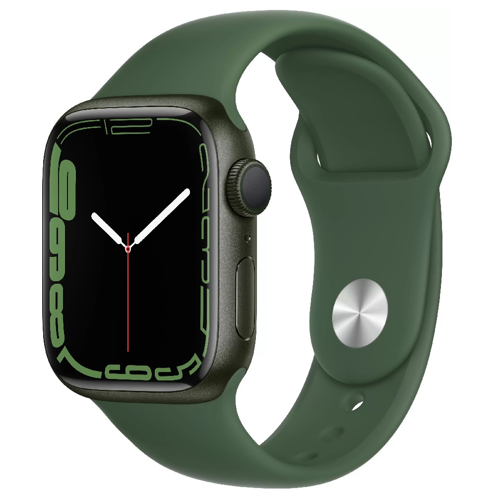 Часы Apple Watch Series 7 GPS 41mm Aluminum Case with Sport Band (MKN03) (Green Aluminium Case with Clover Sport Band)