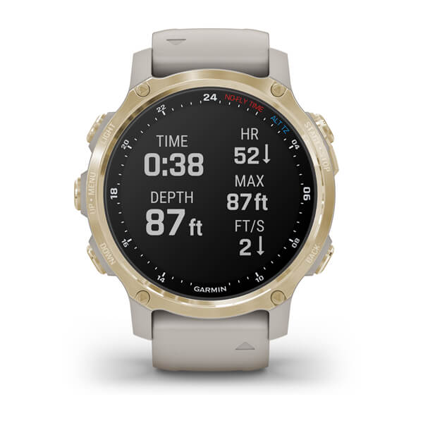 Умные часы Garmin Descent Mk2S Light Gold with Light Sand Silicone Band (010-02403-01)