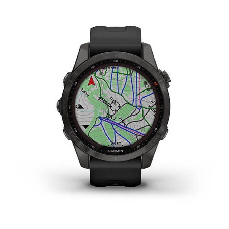 Умные часы Garmin fenix 7S – Sapphire Solar Edition Carbon Grey DLC Titanium with Black Band (010-02539-25)