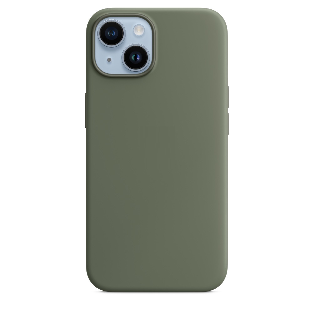 Силиконовый чехол Naturally Silicone Case with MagSafe Olive для iPhone 14