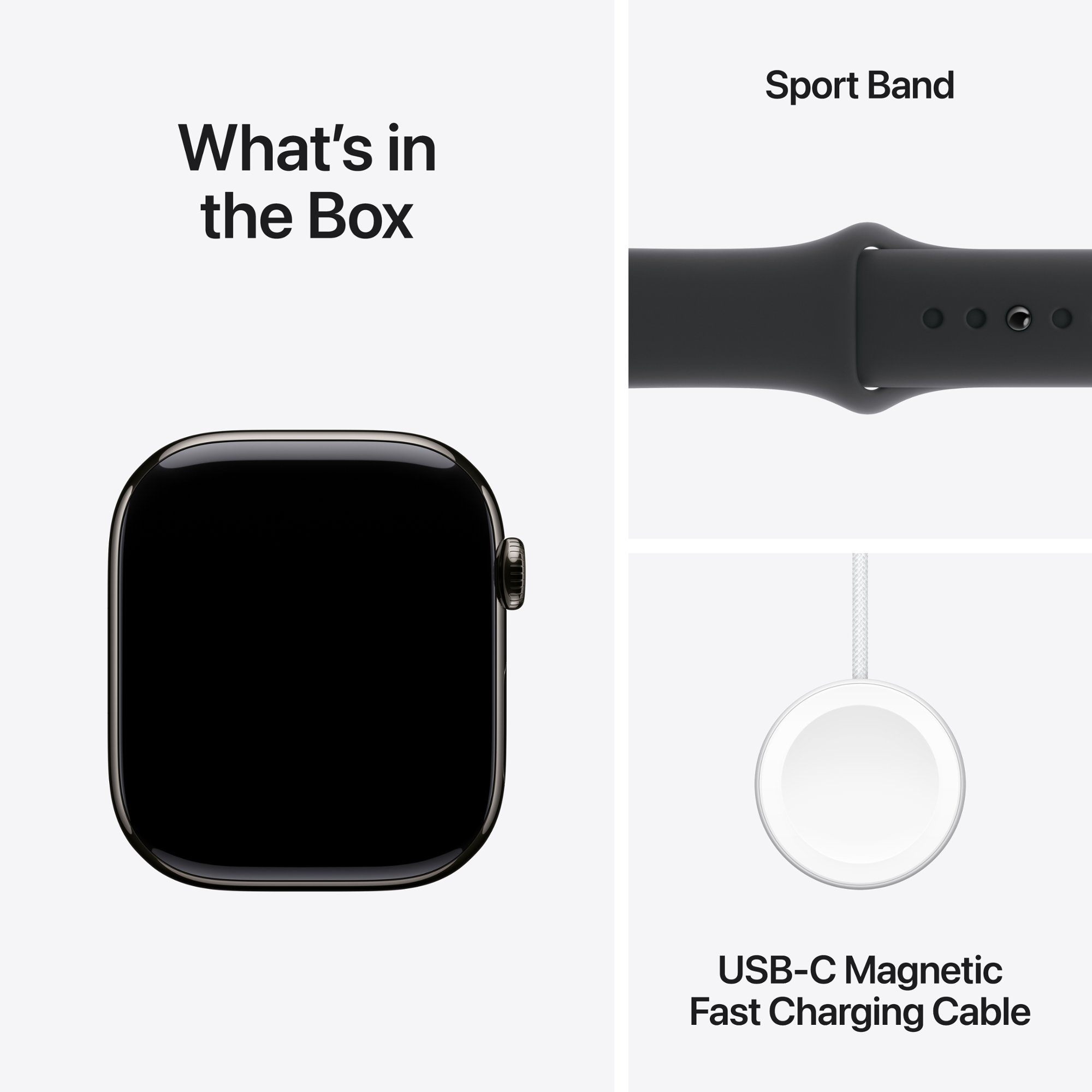 Умные часы Apple Watch Series 10 GPS + Cellular, 46mm Slate Titanium Case with Black Sport Band - S/M