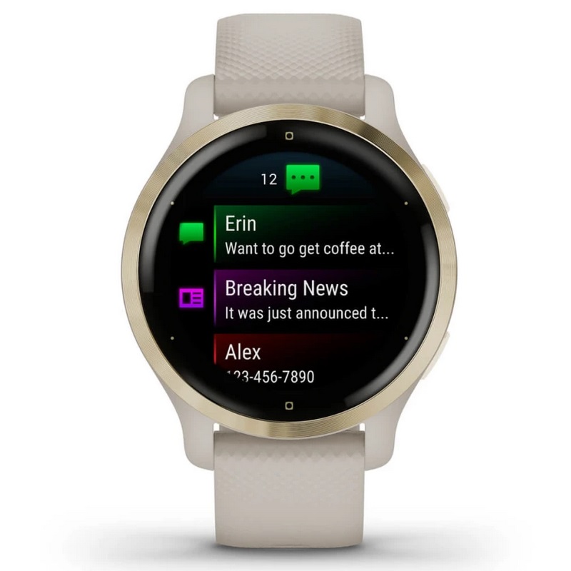 Умные часы Garmin Venu 2S Light Gold Stainless Steel Bezel with Light Sand Case and Silicone Band (010-02429-11)
