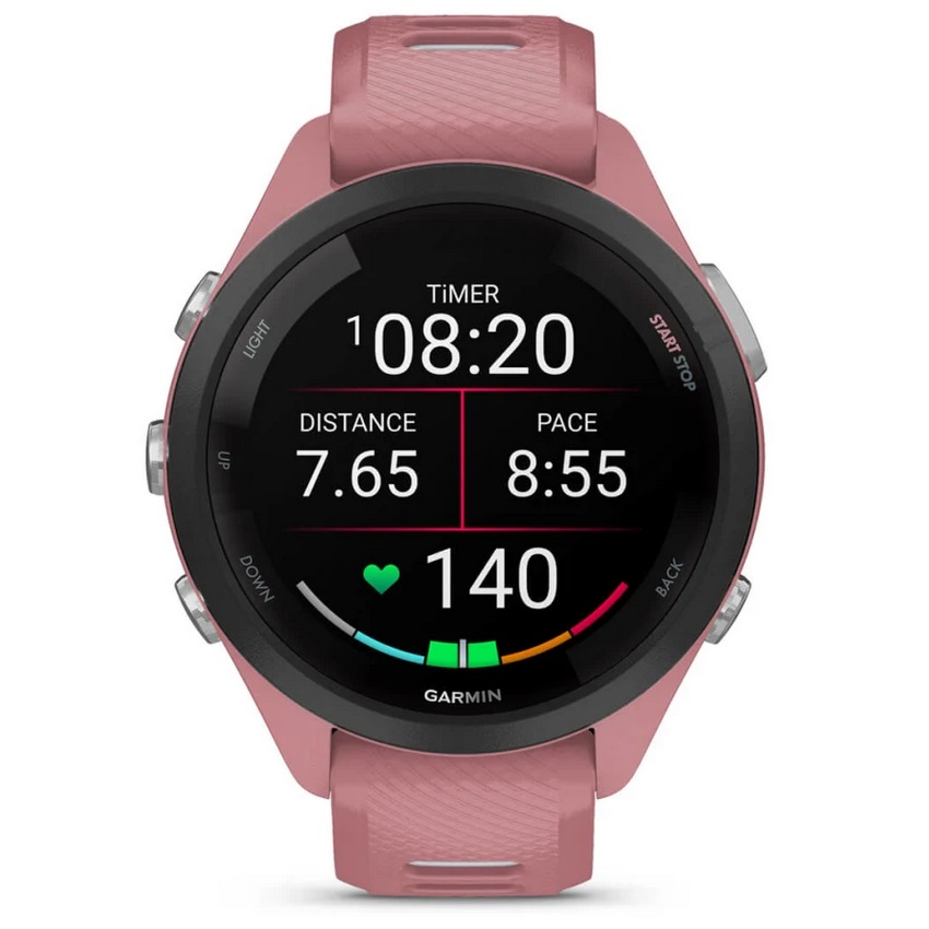 Умные часы Garmin Forerunner 265S Black Bezel with Light Pink Case and Light Pink/Whitestone Silicone Band (010-02810-15)