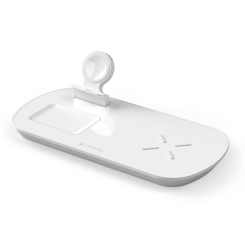 Беспроводное зарядное устройство Deppa 3 в 1 (D-24010) для Apple iPhone/Watch/Airpods /17.5W/ White