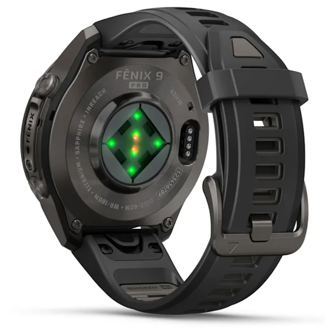 Умные часы Garmin fenix 9 Pro - 43 mm inReach Carbon Gray DLC Titanium with Black/Pebble Grey Silicone Band (010-04335-11)