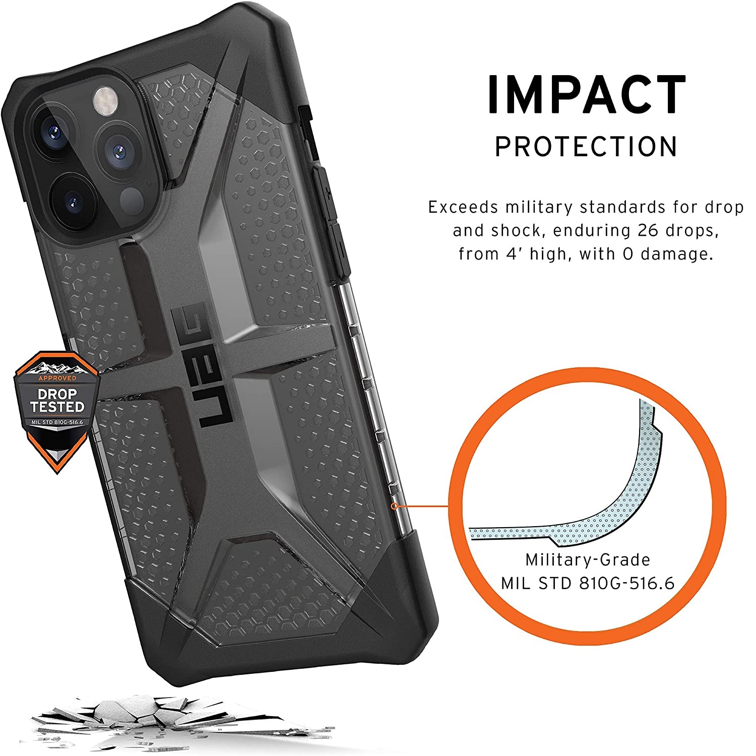 Противоударный защитный чехол UAG Plasma Ice для iPhone 12 Pro Max