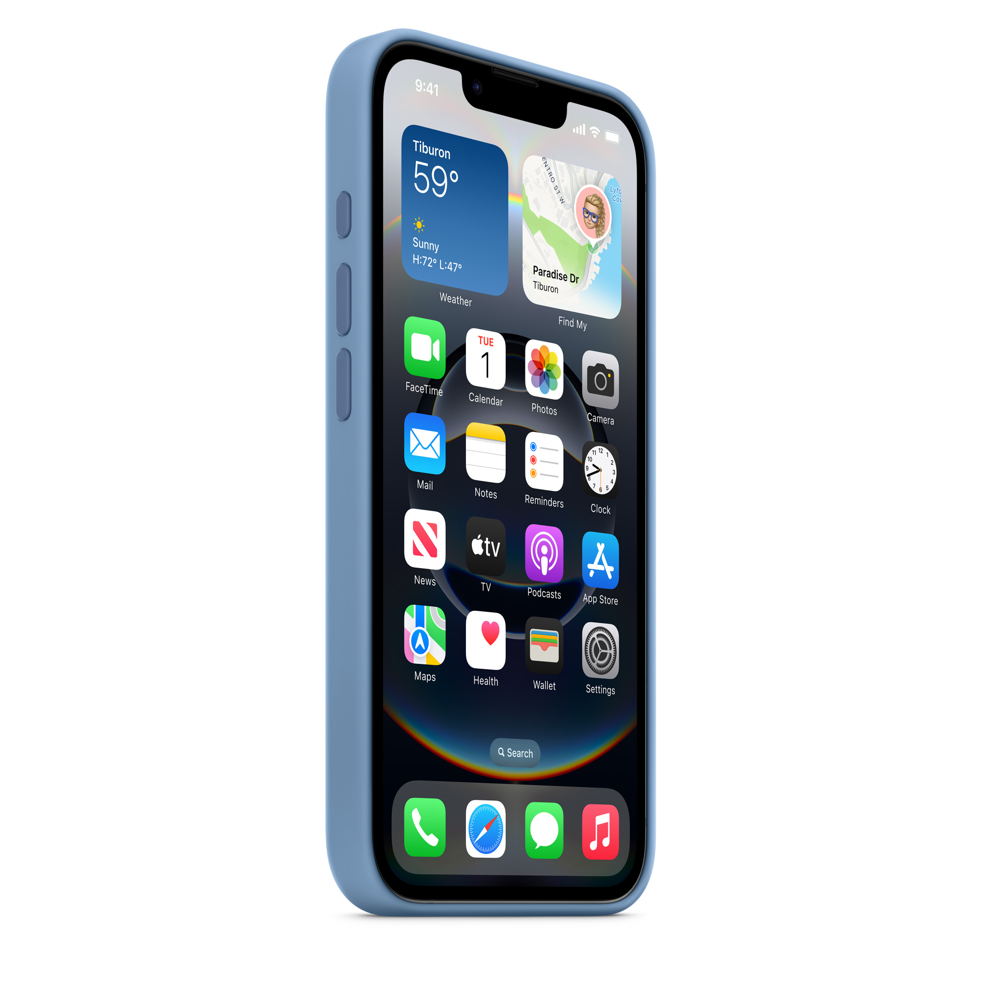 Силиконовый чехол Naturally Silicone Case with MagSafe Winter Blue для iPhone 16e