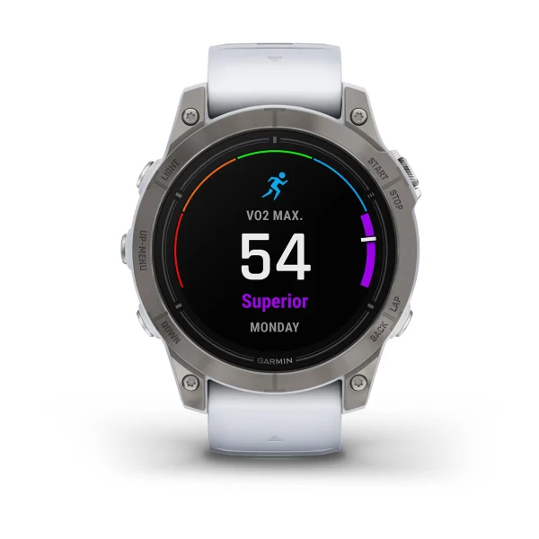 Умные часы Garmin epix Pro (Gen 2) – Sapphire Edition - 47 mm Titanium with Whitestone Band (010-02803-21)