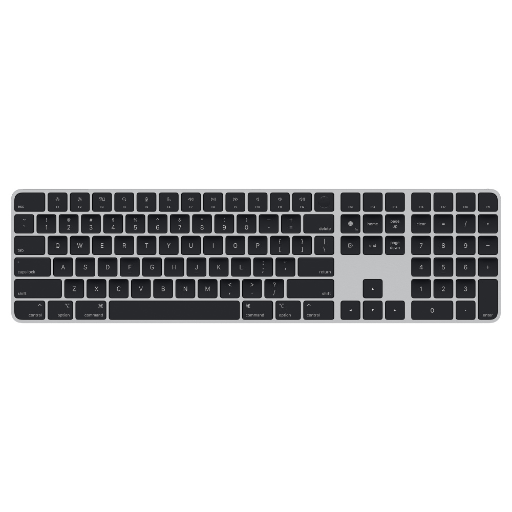 Беспроводная клавиатура Apple Magic Keyboard с Touch ID и цифровой панелью (MMMR3) кириллица (лазерная гравировка) + QWERTY