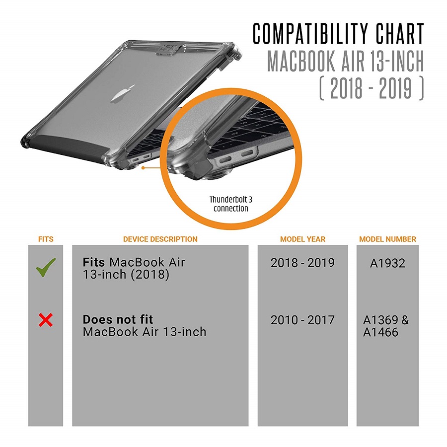 Противоударный защитный чехол UAG Plyo Ice для MacBook Air 13 (2018-2020)