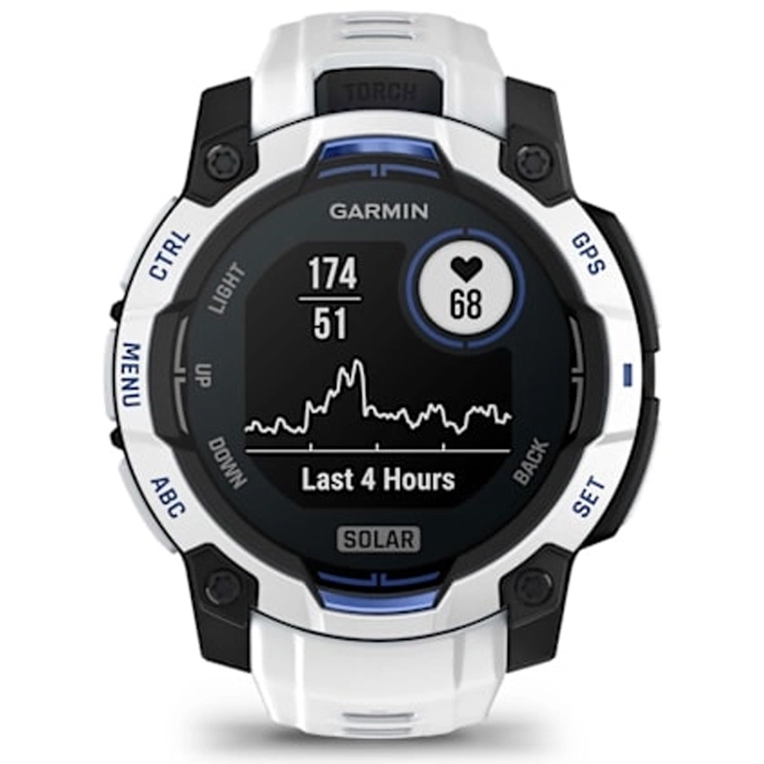 Умные часы Garmin Instinct 3 – 45 mm, Solar Whitestone with Whitestone/Bolt Blue Band (010-02934-03)