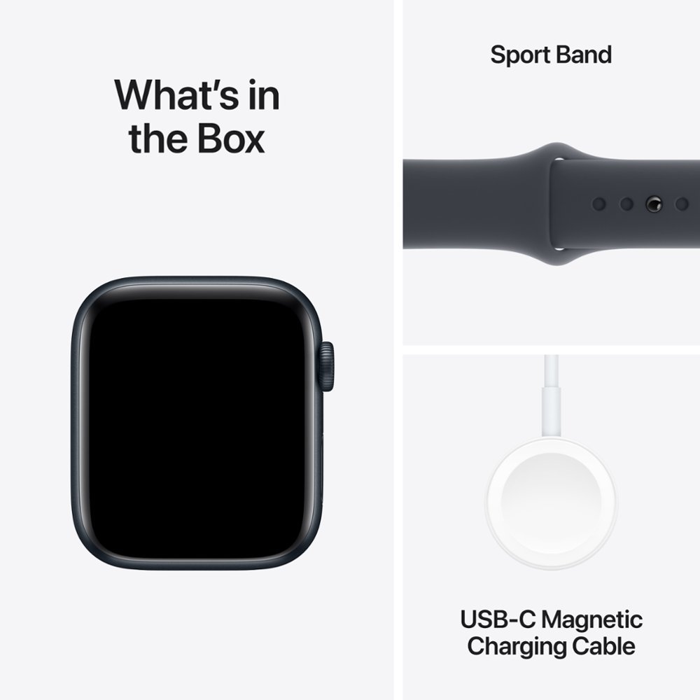 Умные часы Apple Watch Series SE 2024 Gen 2 44mm Aluminium Case, Midnight/Midnight M/L Sport Band