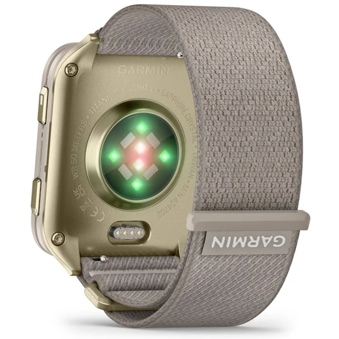 Умные часы Garmin Venu X1 Soft Gold with Titanium Caseback and French Grey Nylon Band (010-02980-09)