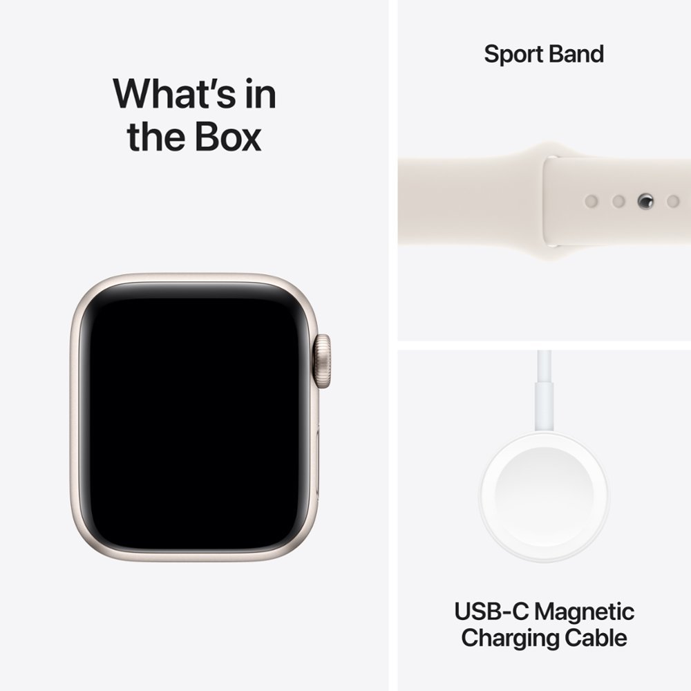 Умные часы Apple Watch Series SE 2024 Gen 2 40mm Aluminium Case, Starlight/Starlight S/M Sport Band
