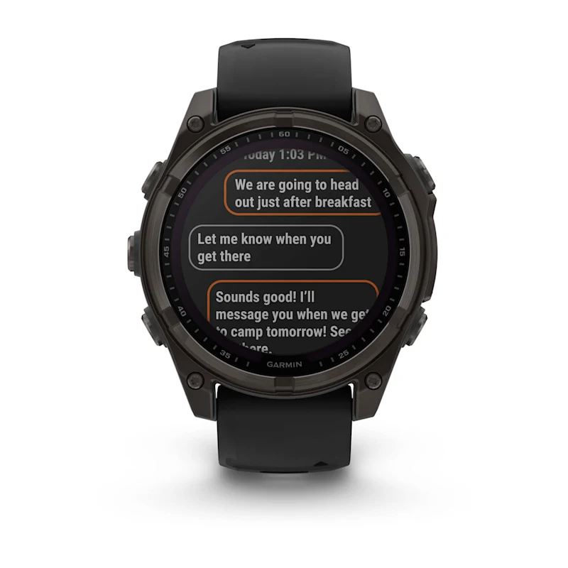 Умные часы Garmin fenix 8 – 47 mm Solar Sapphire carbon gray DLC titanium with black/pebble gray silicone (010-02906-11)