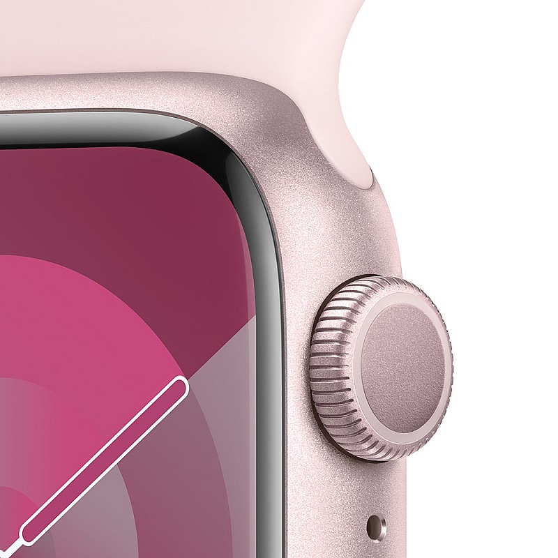 Умные часы Apple Watch Series 9 GPS, 41mm Pink Aluminium Case with Light Pink Sport Band - S/M