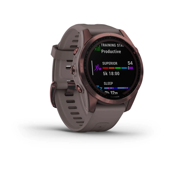 Умные часы Garmin fenix 7S – Sapphire Solar Edition Dark Bronze Titanium with Shale Grey Band (010-02539-29)
