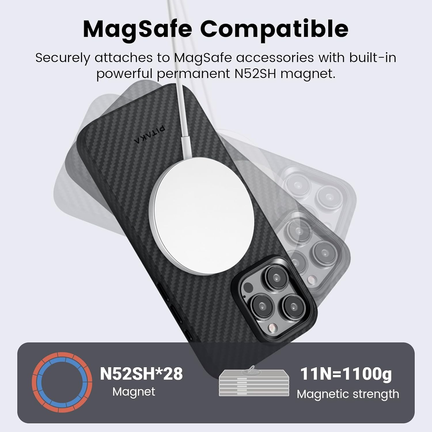Чехол Pitaka MagEZ Case Pro 4 для iPhone 15 Pro (6.1) Black/Grey Twill