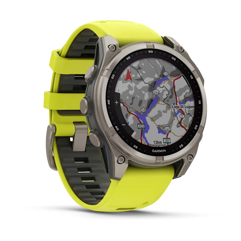 Умные часы Garmin fenix 8 – 47 mm Solar Sapphire titanium with an amp yellow/graphite silicone band (010-02906-21)