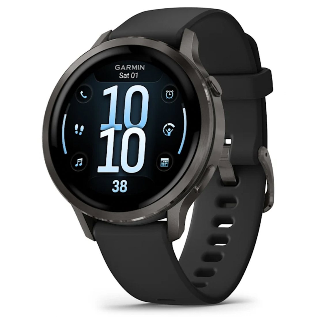Умные часы Garmin Venu 4 - 41 mm Slate with Black Silicone Band (010-03013-02)