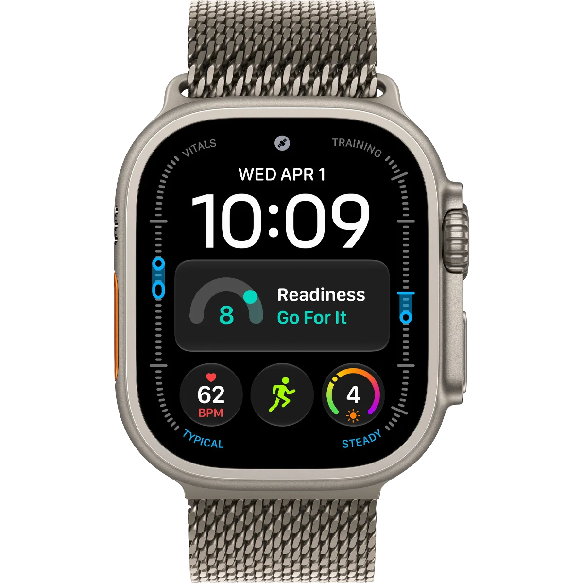 Умные часы Apple Watch Ultra 4 GPS + Cellular, 49mm Natural Titanium Case with Natural Titanium Milanese Loop - Medium