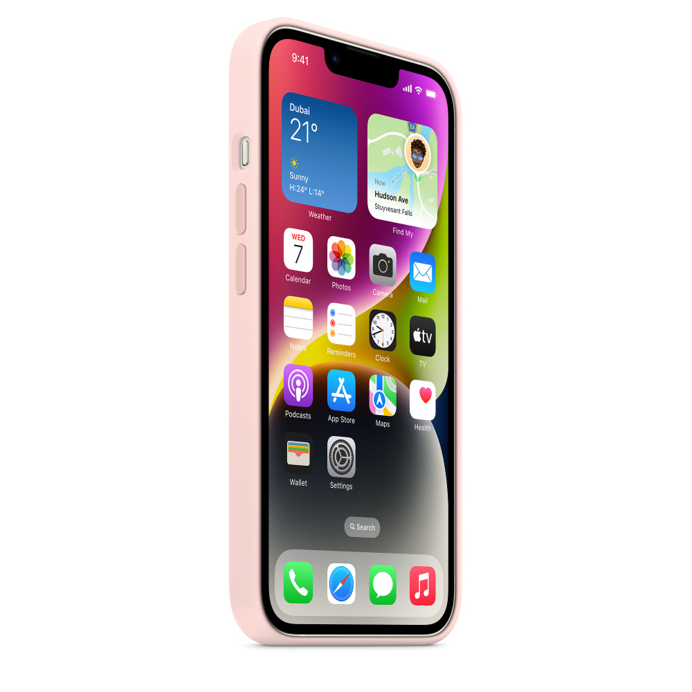 Силиконовый чехол Naturally Silicone Case with MagSafe Chalk Pink для iPhone 14
