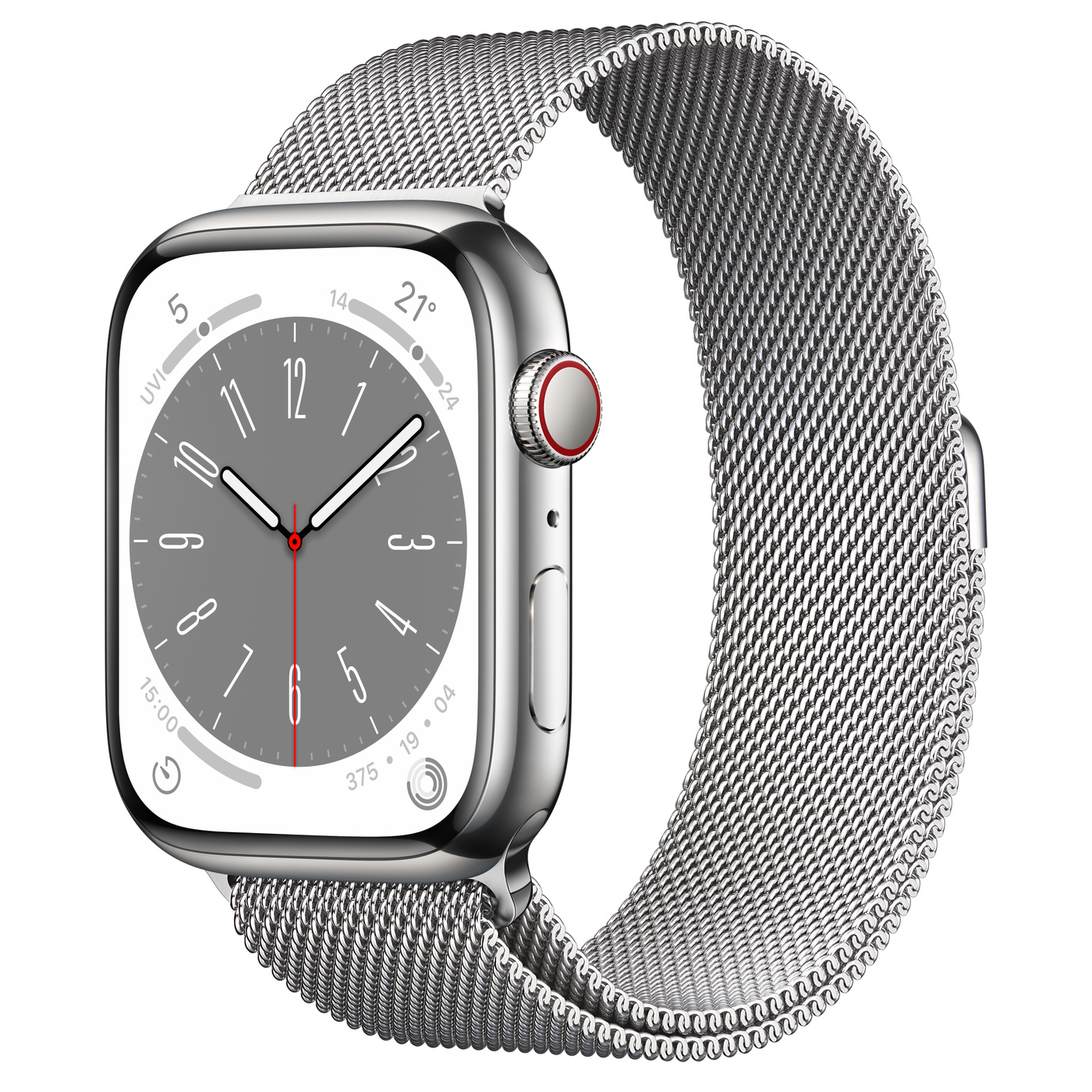 Часы Apple Watch Series 8 GPS + Cellular 45mm (Silver R Stainless Steel Case with Milanese Loop)