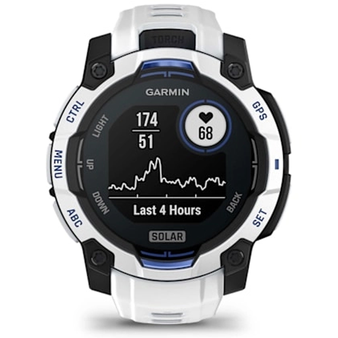 Умные часы Garmin Instinct 3 – 45 mm, Solar Whitestone with Whitestone/Bolt Blue Band (010-02934-03)