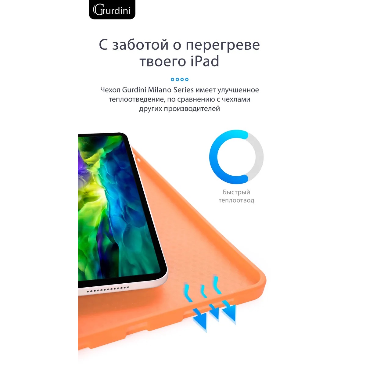 Чехол-книжка Gurdini Milano Series (pen slot) для iPad Air 10.9 Orange
