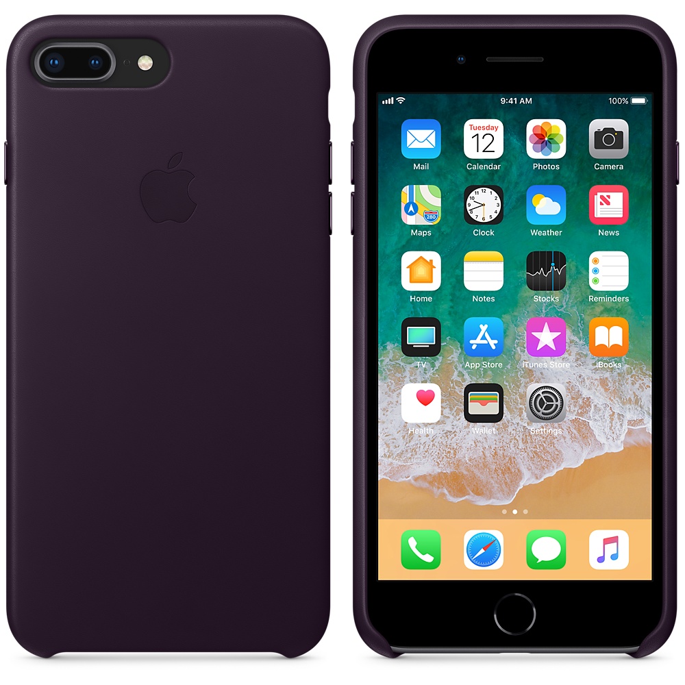 Кожаный чехол Apple iPhone 8 Plus Leather Case Dark Aubergine (MQHQ2ZM/A) для iPhone 7Plus/iPhone 8 Plus