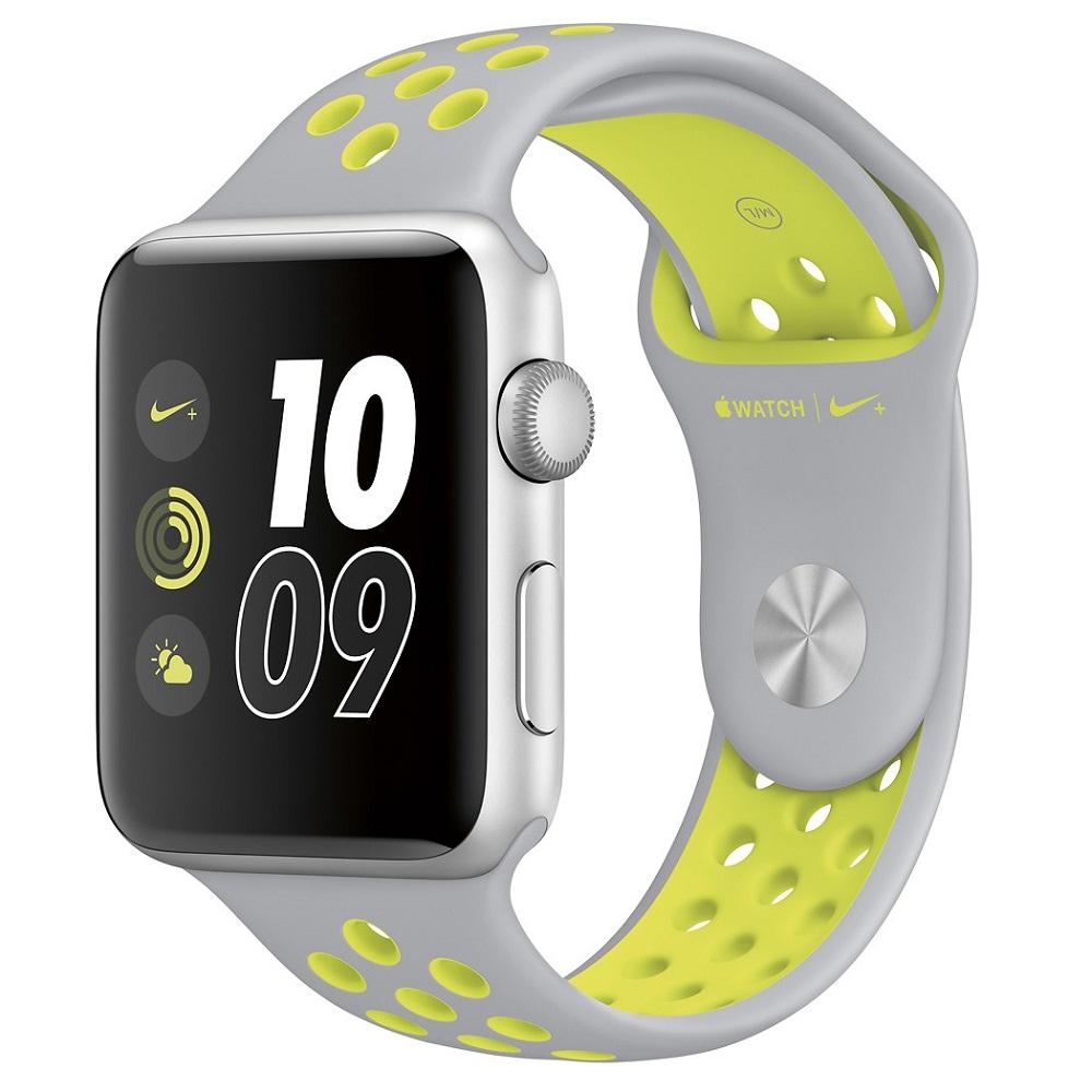 Часы Apple Watch Series 2 42mm (Silver Aluminum Case with Flat Silver/Volt Nike Sport Band)