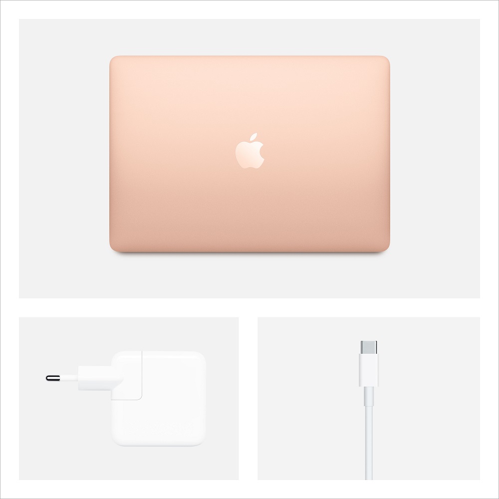 Ноутбук Apple MacBook Air 13 дисплей Retina с технологией True Tone Early 2020 Gold (MVH52RU/A) (Intel Core i5 1100 MHz/13.3/2560x1600/8GB/512GB SSD/DVD нет/Intel Iris Plus Graphics/Wi-Fi/Bluetooth/macOS)