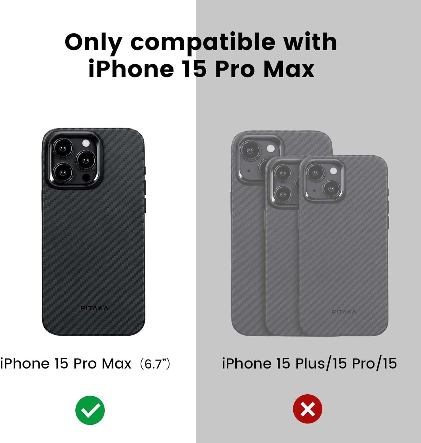 Чехол Pitaka MagEZ Case Pro 4 для iPhone 15 Pro Max (6.7) Black/Grey Twill