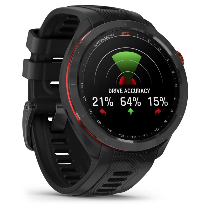 Умные часы Garmin Approach S70 - 47 mm Black Ceramic Bezel with Black Silicone Band (010-02746-12)