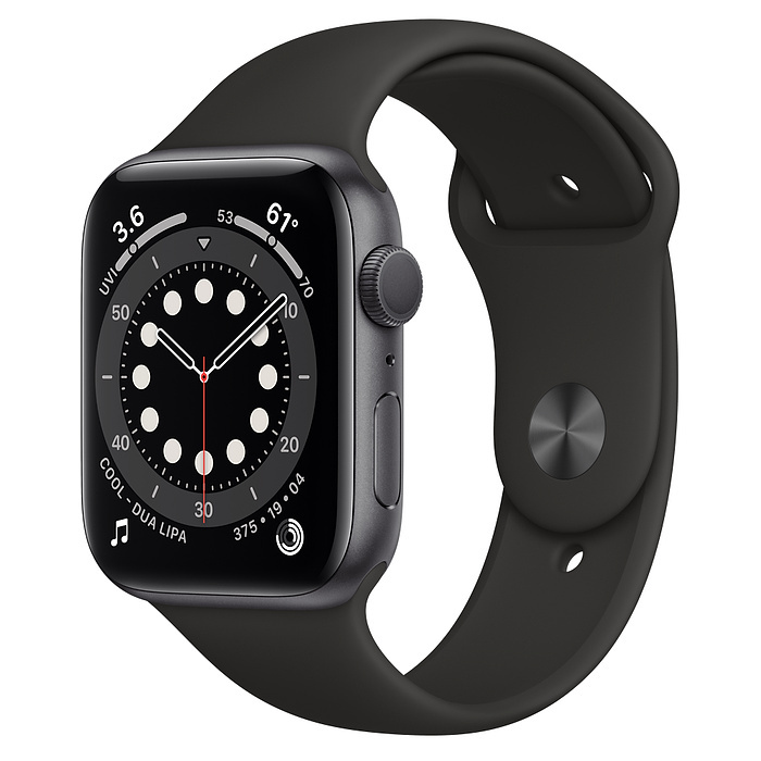 Часы Apple Watch Series 6 GPS 44mm Aluminum Case with Sport Band (M00H3) (Space Grey Aluminium Case with Black Sport Band)