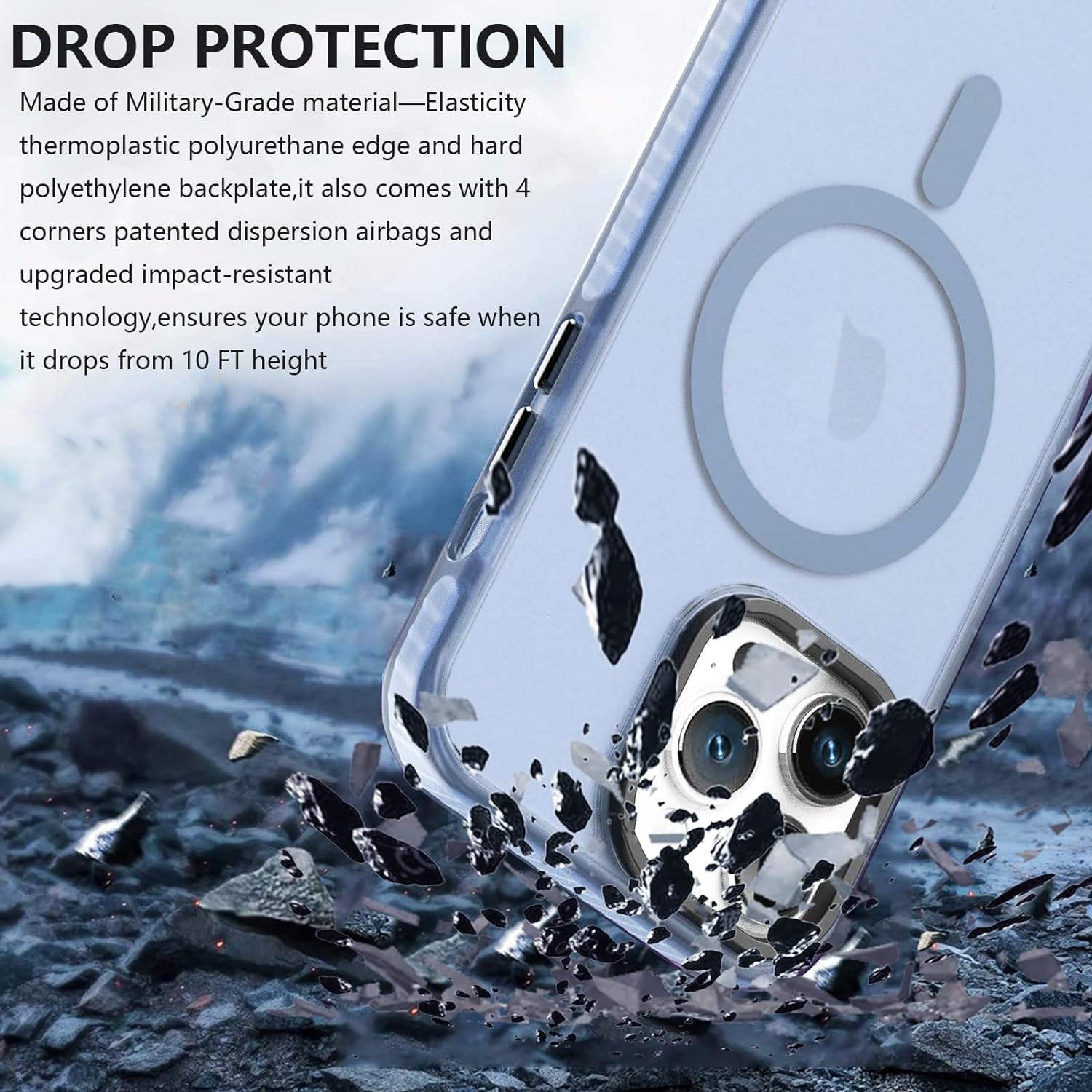Чехол Gurdini Nano Series with Magsafe Blue для iPhone 15 Pro Max