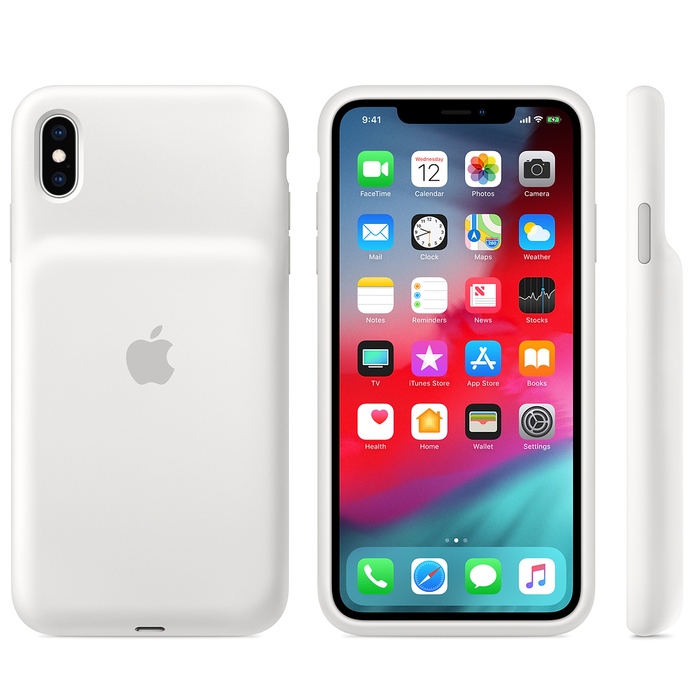 Силиконовый чехол-аккумулятор Apple iPhone XS Max Smart Battery Case White (MRXR2ZM/A) для iPhone Xs Max